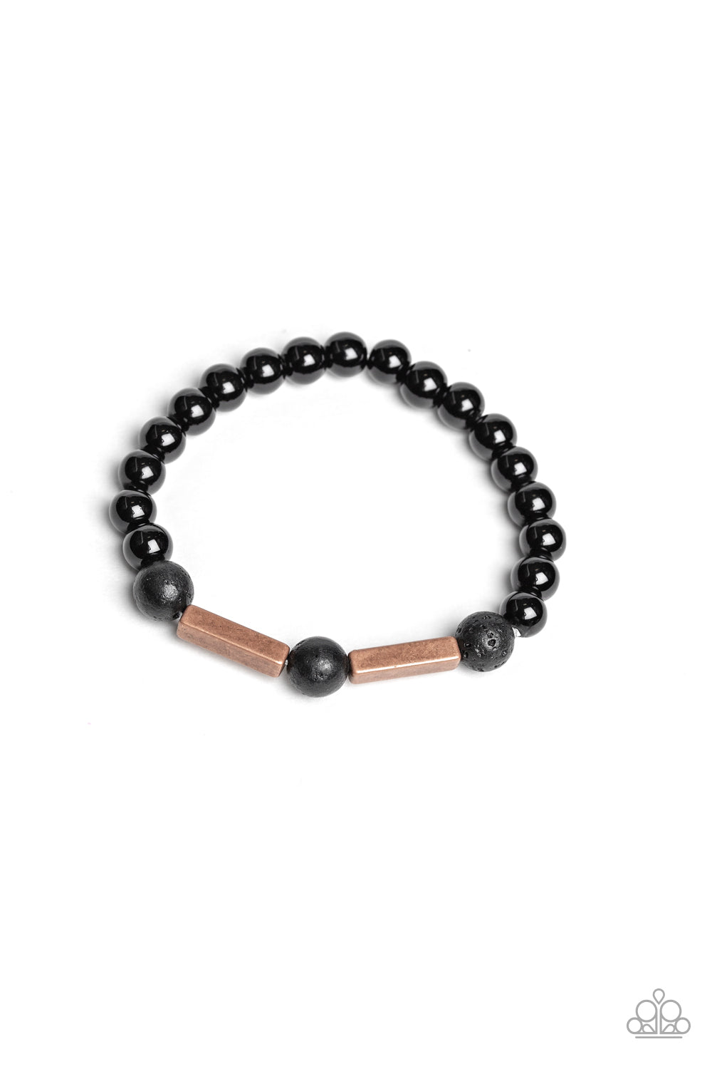 &lt;P&gt;An earthy collection of rectangular copper accents, round black lava rock beads, and shiny black beads are threaded along a stretchy band around the wrist for a seasonal look.&lt;/P&gt;  

&lt;P&gt; &lt;I&gt;Sold as one individual bracelet.&lt;/I&gt;  &lt;/P&gt;


&lt;img src=\&quot;https://d9b54x484lq62.cloudfront.net/paparazzi/shopping/images/517_tag150x115_1.png\&quot; alt=\&quot;New Kit\&quot; align=\&quot;middle\&quot; height=\&quot;50\&quot; width=\&quot;50\&quot;/&gt;