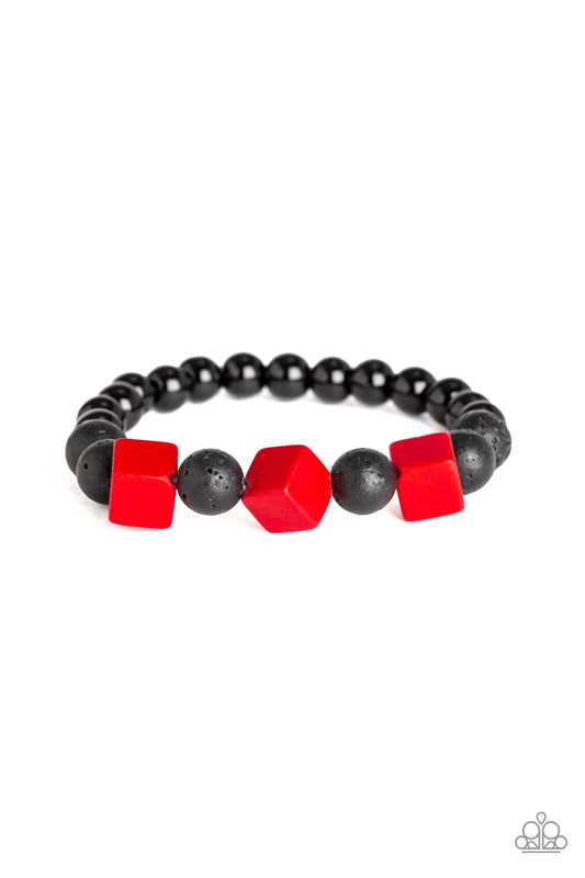 &lt;P&gt;An earthy collection of shiny black beads, black lava rock beads, and red wooden cubes are threaded along a stretchy band around the wrist for a seasonal flair.&lt;/P&gt;  

&lt;P&gt; &lt;I&gt;Sold as one individual bracelet.&lt;/I&gt;  &lt;/P&gt;


&lt;img src=\&quot;https://d9b54x484lq62.cloudfront.net/paparazzi/shopping/images/517_tag150x115_1.png\&quot; alt=\&quot;New Kit\&quot; align=\&quot;middle\&quot; height=\&quot;50\&quot; width=\&quot;50\&quot;/&gt;