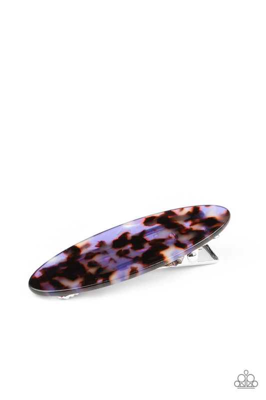 &lt;P&gt;Featuring a purple and brown tortoise shell finish, an oval acrylic frame pulls back the hair for a retro look. Features a standard hair clip on the back.&lt;/P&gt;

&lt;P&gt;&lt;I&gt;Sold as one individual hair clip.&lt;/I&gt;&lt;/P&gt;


&lt;img src=\&quot;https://d9b54x484lq62.cloudfront.net/paparazzi/shopping/images/517_tag150x115_1.png\&quot; alt=\&quot;New Kit\&quot; align=\&quot;middle\&quot; height=\&quot;50\&quot; width=\&quot;50\&quot;/&gt;