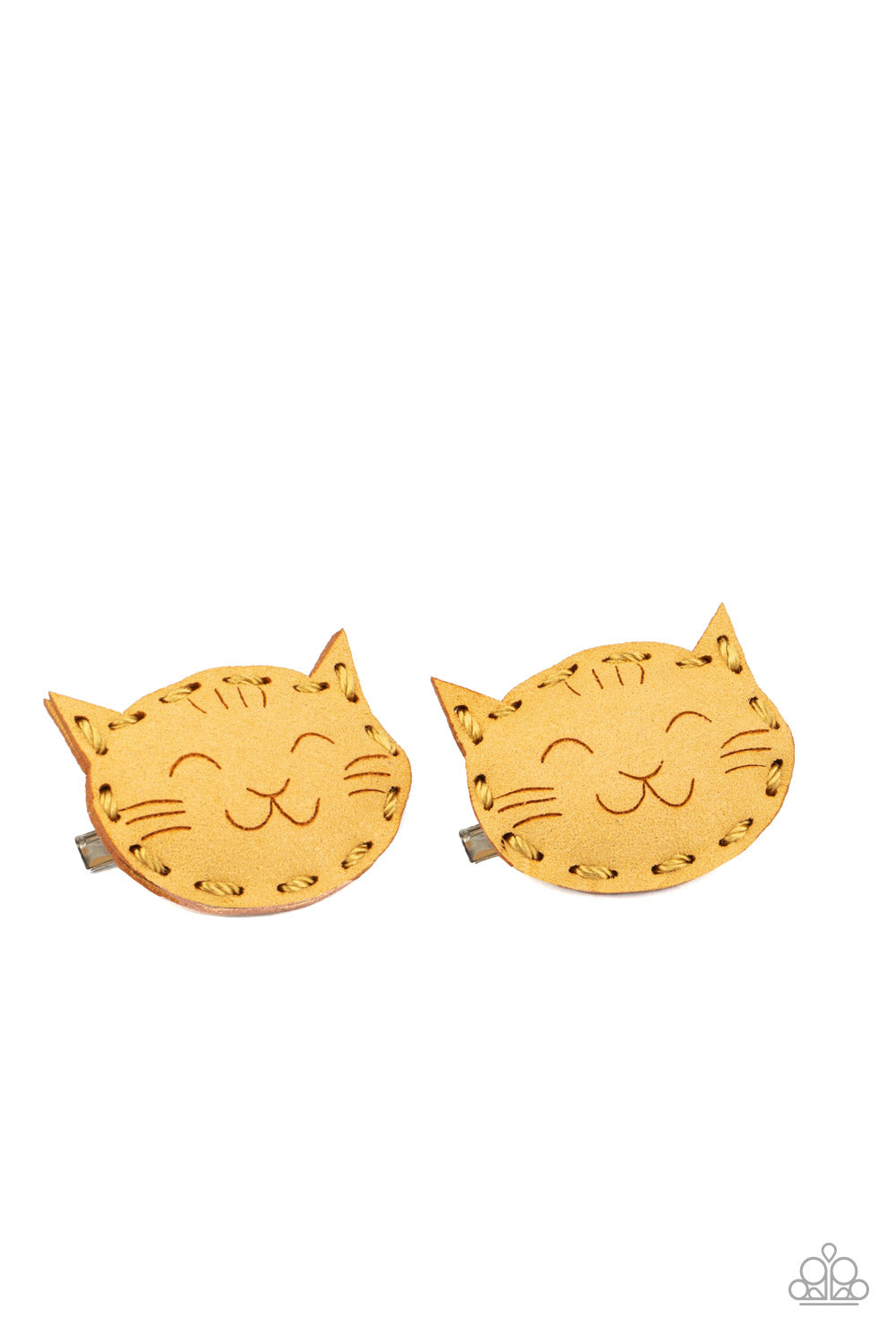 &lt;P&gt;Pieces of suede are delicately cut and stitched into a puffy pair of cats. Features standard hair clips on the back.&lt;/P&gt;

&lt;P&gt;&lt;I&gt;Sold as one individual hair clip.&lt;/I&gt;&lt;/P&gt;


&lt;img src=\&quot;https://d9b54x484lq62.cloudfront.net/paparazzi/shopping/images/517_tag150x115_1.png\&quot; alt=\&quot;New Kit\&quot; align=\&quot;middle\&quot; height=\&quot;50\&quot; width=\&quot;50\&quot;/&gt;