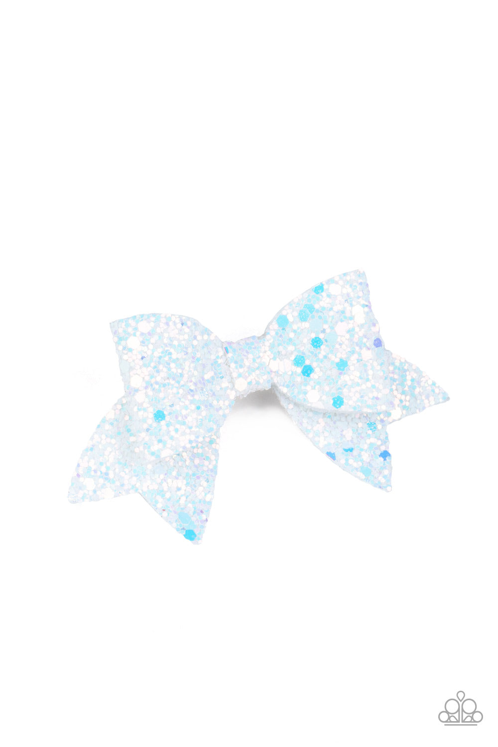 &lt;P&gt;Dusted in white sequins, glittery leather pieces delicately knot into a dainty bow. Features a standard hair clip on the back. &lt;/P&gt;

&lt;P&gt;&lt;I&gt;Sold as one individual hair clip.  &lt;/I&gt;&lt;/P&gt;


&lt;img src=\&quot;https://d9b54x484lq62.cloudfront.net/paparazzi/shopping/images/517_tag150x115_1.png\&quot; alt=\&quot;New Kit\&quot; align=\&quot;middle\&quot; height=\&quot;50\&quot; width=\&quot;50\&quot;/&gt;