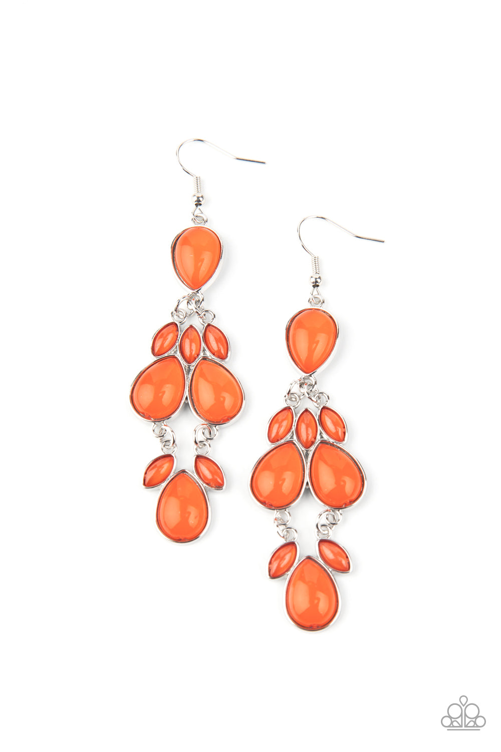 &lt;P&gt;Encased in sleek silver fittings, a glassy collection of marquise and teardrop Amberglow beads delicately connect into a dramatically colorful lure. Earring attaches to a standard fishhook fitting.
&lt;/P&gt;  

&lt;P&gt; &lt;I&gt;  Sold as one pair of earrings. &lt;/I&gt;  &lt;/P&gt;


&lt;img src=\&quot;https://d9b54x484lq62.cloudfront.net/paparazzi/shopping/images/517_tag150x115_1.png\&quot; alt=\&quot;New Kit\&quot; align=\&quot;middle\&quot; height=\&quot;50\&quot; width=\&quot;50\&quot;/&gt;