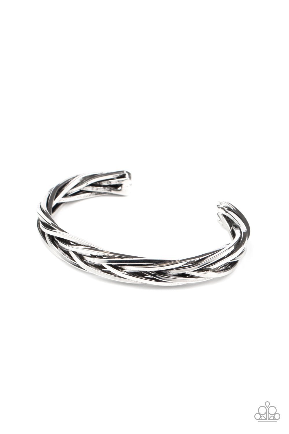 &lt;P&gt; Brushed in an antiqued finish, rustic silver bars weave and braid into an edgy cuff around the wrist.&lt;/P&gt;  

&lt;P&gt; &lt;I&gt;Sold as one individual bracelet. &lt;/I&gt;&lt;/P&gt;

&lt;br&gt;This piece was featured as part of our Fall Training during Unwritten.&lt;/P&gt;

&lt;img src=\&quot;https://d9b54x484lq62.cloudfront.net/paparazzi/shopping/images/517_tag150x115_1.png\&quot; alt=\&quot;New Kit\&quot; align=\&quot;middle\&quot; height=\&quot;50\&quot; width=\&quot;50\&quot;/&gt;