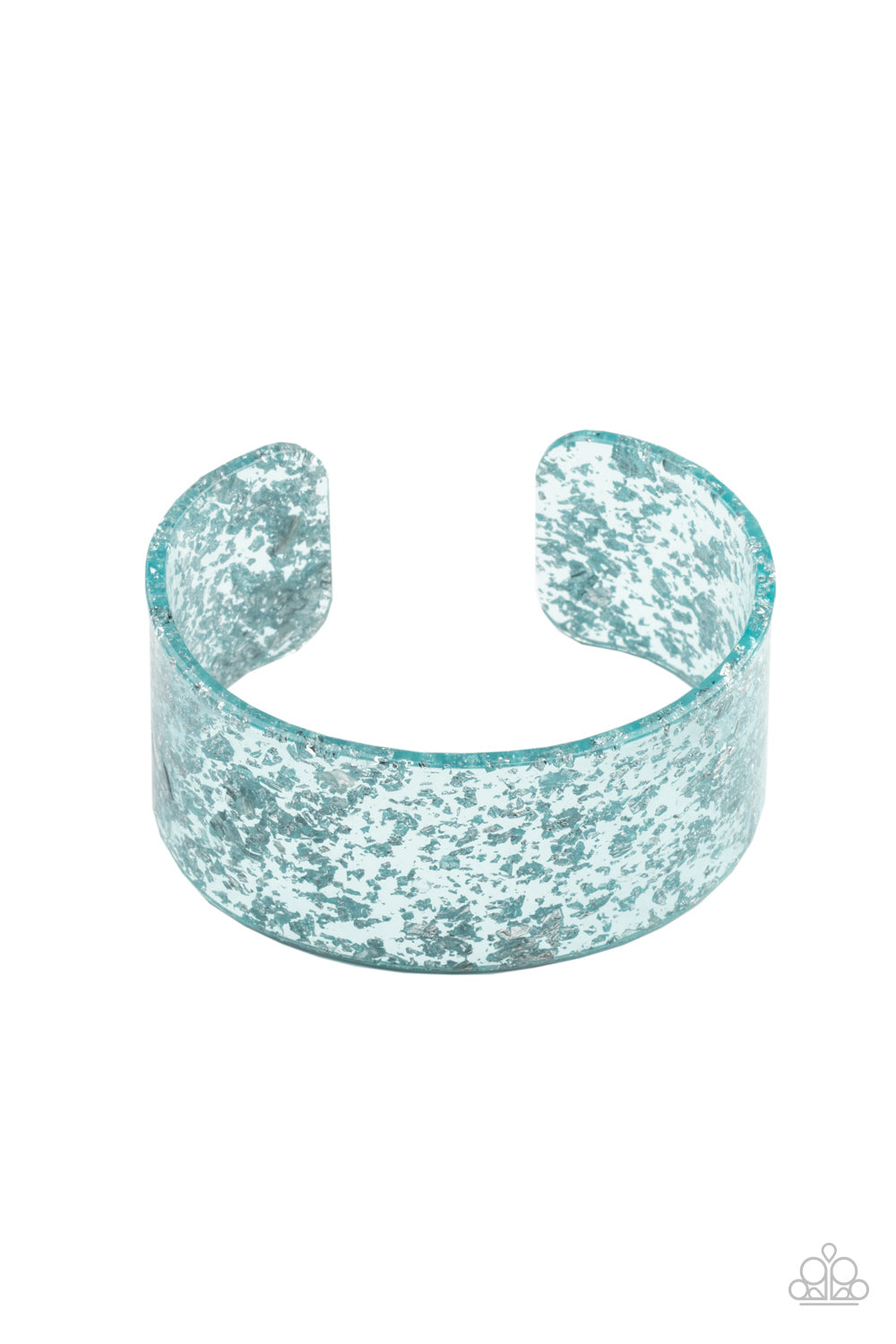 &lt;P&gt;Dainty silvery shavings are encased in a thick blue acrylic cuff, creating an icy incandescence around the wrist. &lt;/P&gt;

&lt;P&gt;&lt;I&gt; Sold as one individual bracelet.&lt;/I&gt;&lt;/p&gt;


&lt;img src=\&quot;https://d9b54x484lq62.cloudfront.net/paparazzi/shopping/images/517_tag150x115_1.png\&quot; alt=\&quot;New Kit\&quot; align=\&quot;middle\&quot; height=\&quot;50\&quot; width=\&quot;50\&quot;/&gt;