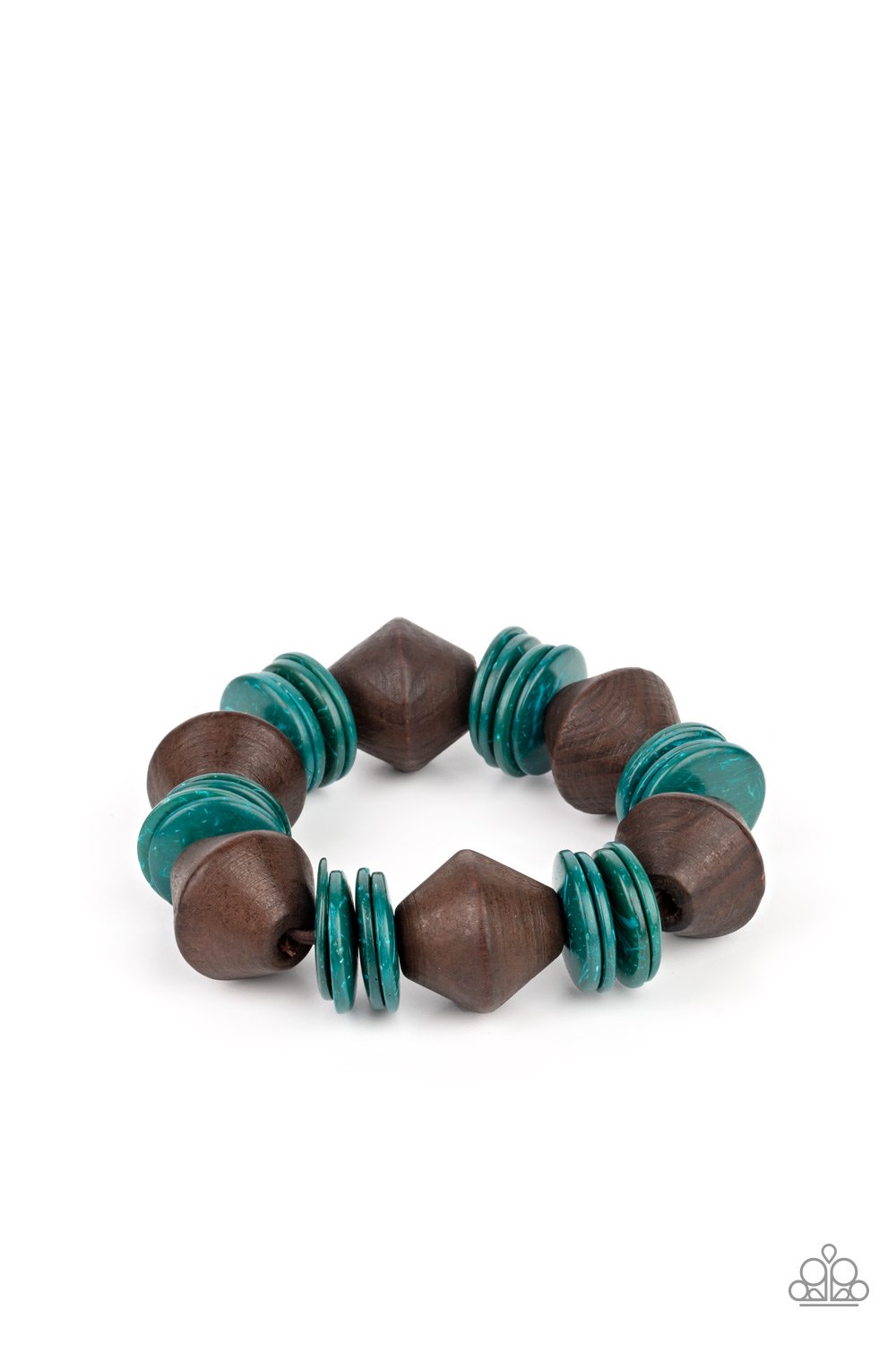 &lt;p&gt;Blue wooden discs and chunky brown wooden beads are threaded along a stretchy band around the wrist, creating a summery look. &lt;/p&gt;

&lt;p&gt;&lt;i&gt; Sold as one individual bracelet. &lt;/i&gt;&lt;/p&gt;


&lt;img src=\&quot;https://d9b54x484lq62.cloudfront.net/paparazzi/shopping/images/517_tag150x115_1.png\&quot; alt=\&quot;New Kit\&quot; align=\&quot;middle\&quot; height=\&quot;50\&quot; width=\&quot;50\&quot;&gt;