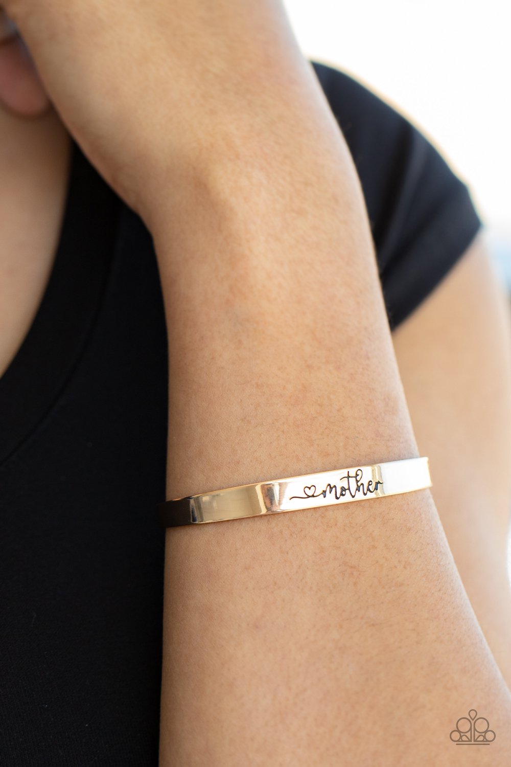 &lt;p&gt; &lt;/p&gt;&lt;p&gt;Ordered on April 9, 2021&lt;/p&gt;&lt;p&gt;&lt;br&gt;&lt;/p&gt;&lt;p&gt;A dainty gold cuff is stamped in a heart and the word, \&quot;Mother,\&quot; creating a sentimental centerpiece around the wrist.&lt;/p&gt;  
 

 &lt;p&gt; &lt;i&gt;Sold as one individual bracelet.&lt;/i&gt; &lt;/p&gt;
 

 

&lt;h5&gt;Paparazzi Accessories • $5 Jewelry&lt;/h5&gt;