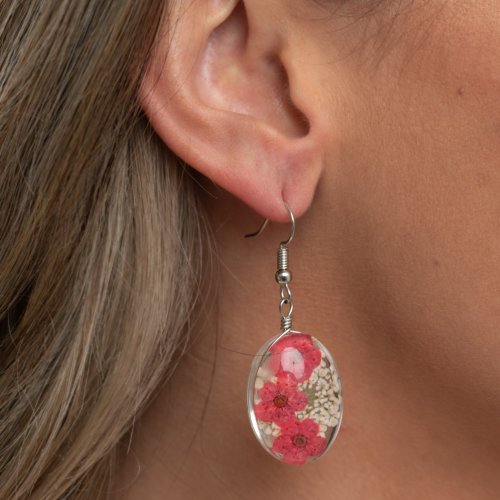 &lt;p&gt;Dainty pink and white flowers are encased in a glassy frame, creating a whimsical display. Earring attaches to a standard fishhook fitting. &lt;/p&gt;  

&lt;p&gt; &lt;i&gt;  Sold as one pair of earrings. &lt;/i&gt;  &lt;/p&gt;

&lt;img src=\&quot;https://d9b54x484lq62.cloudfront.net/paparazzi/shopping/images/517_tag150x115_1.png\&quot; alt=\&quot;New Kit\&quot; align=\&quot;middle\&quot; height=\&quot;50\&quot; width=\&quot;50\&quot;&gt;