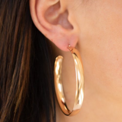 A double feature gold earring hoop - Jewelz of Joy Boutique